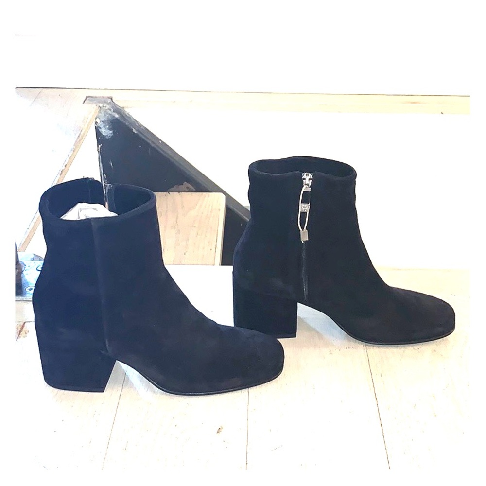 Black suede ankle boots